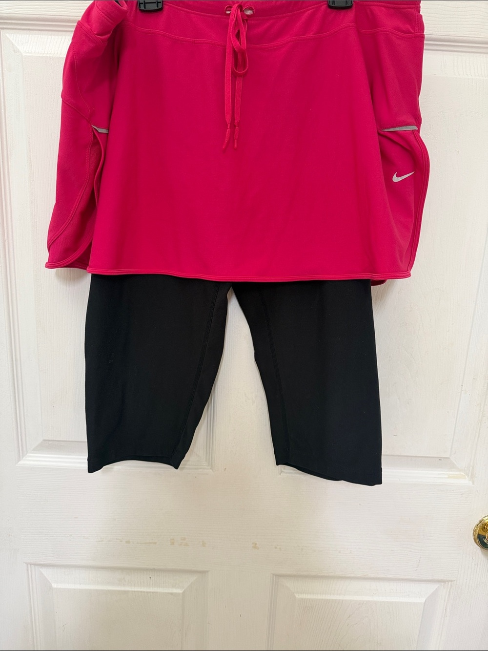 Nike Hot Pink Running Skirt with Black Capri Layer